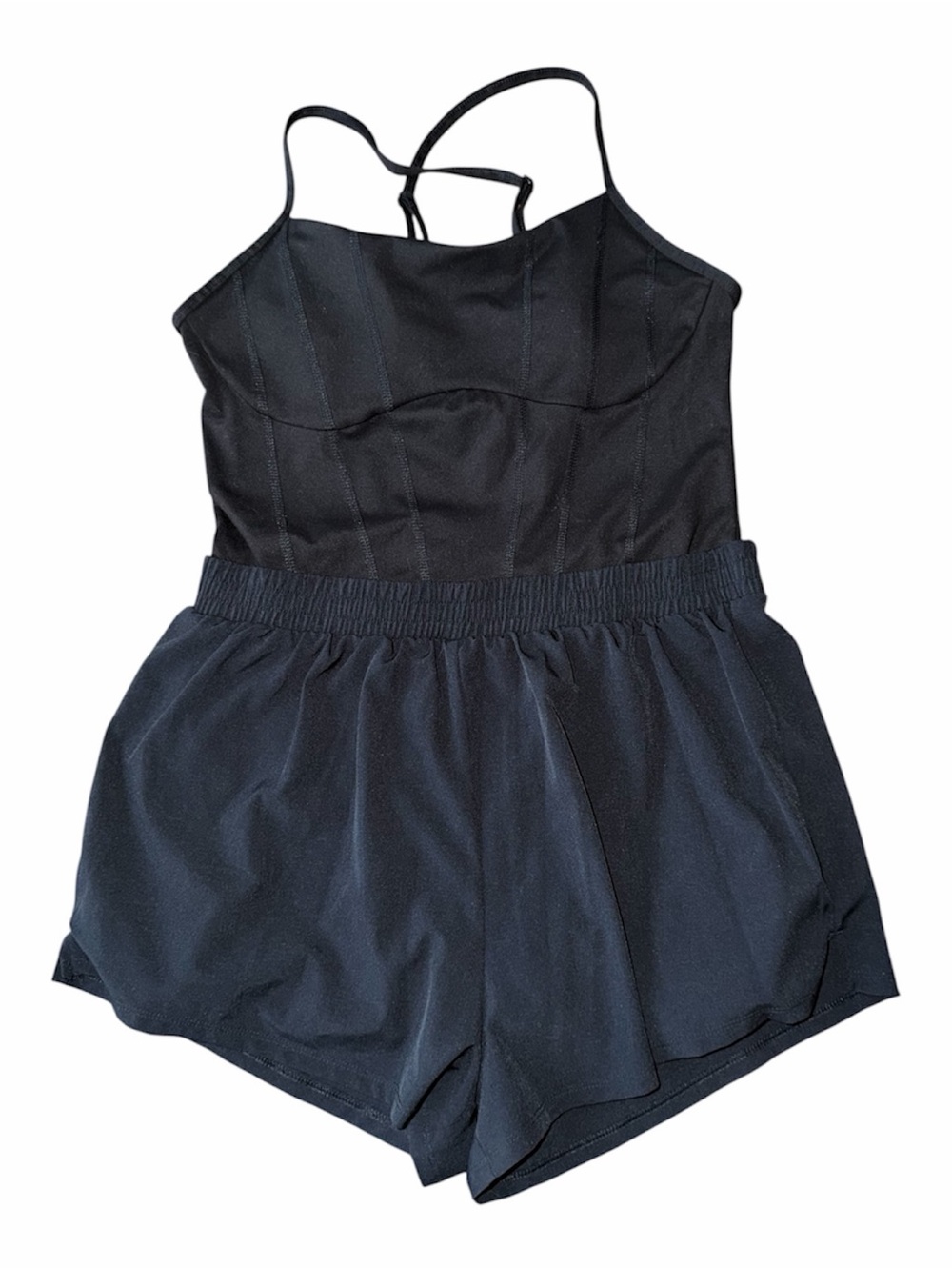 PINK Victoria's Secret one piece shorts romper black large
